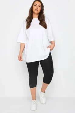 Yours 2 Pack Curve Black Stretch Cropped Leggings
