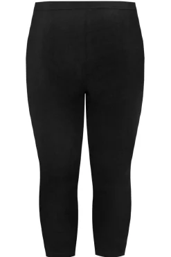 Yours 2 Pack Curve Black Stretch Cropped Leggings