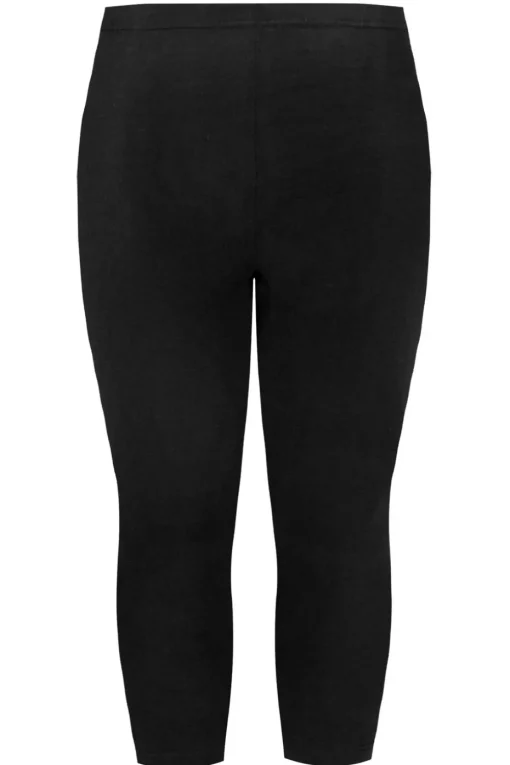 Yours 2 Pack Curve Black Stretch Cropped Leggings