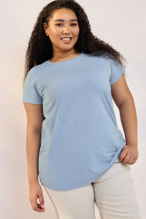 Yours Curve 3 Pack Wine Red & Blue Core T-Shirts