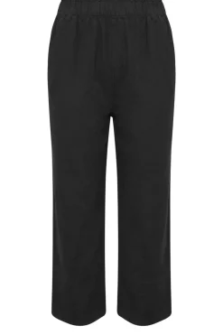 Yours Curve Black Cool Cotton Wide Leg Trousers