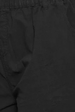Yours Curve Black Cool Cotton Wide Leg Trousers
