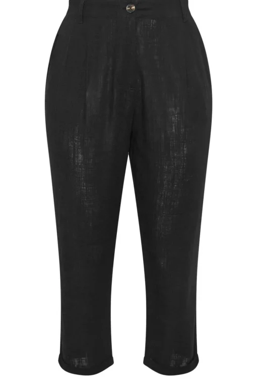 Yours Curve Black Formal Linen Trousers