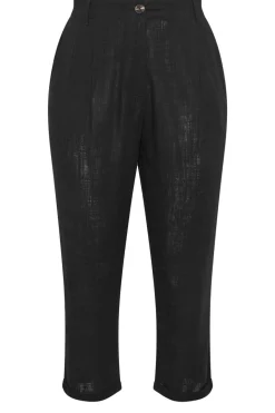 Yours Curve Black Formal Linen Trousers