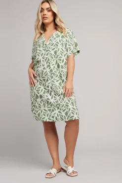 Yours Curve Green Abstract Tunic Mini Dress
