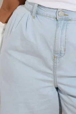 Yours Curve Light Blue Denim Bermuda Shorts