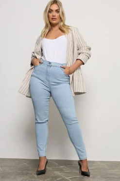 Yours Curve Light Blue Stretch Skinny Ava Jeans