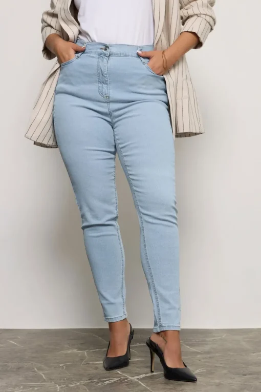 Yours Curve Light Blue Stretch Skinny Ava Jeans