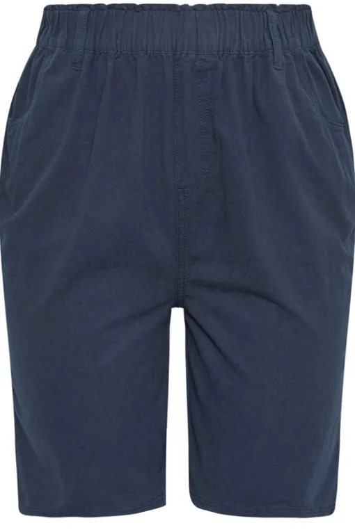 Yours Curve Navy Blue Cool Cotton Shorts