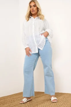 Yours Curve White Embroidered Shirt