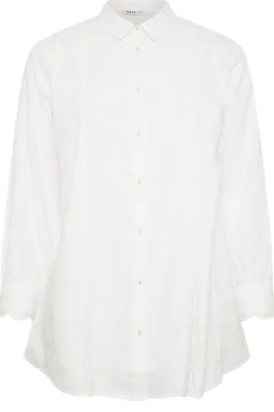 Yours Curve White Trim Detail Oversized Shirt