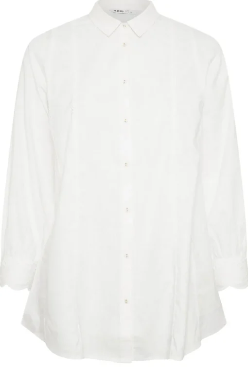 Yours Curve White Trim Detail Oversized Shirt
