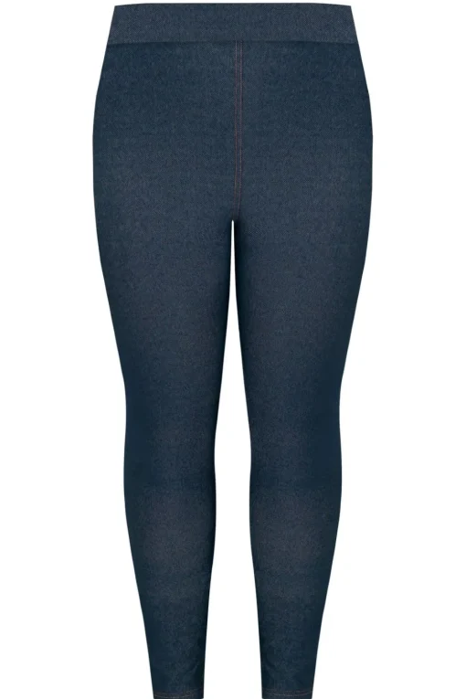 Yours For Good Curve Mid Blue Jersey Stretch Jeggings
