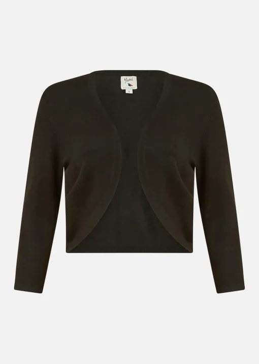 Yumi Black Knitted Curve Bolero