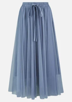Yumi Blue Mesh Tulle Skirt