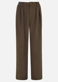 Yumi Brown Wide Leg Trousers