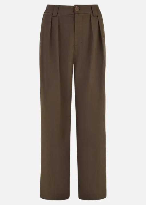 Yumi Brown Wide Leg Trousers