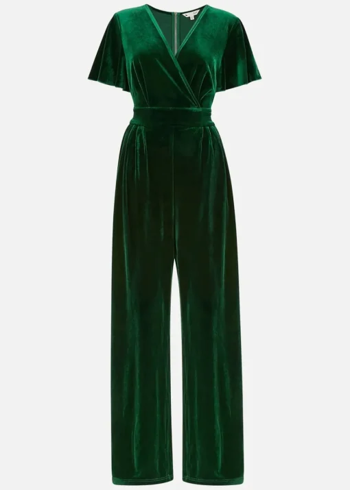 Yumi Green Jumpsuit With Angel Sleeves
