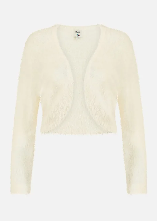 Yumi Ivory Eyelash Knit Bolero