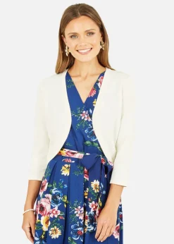 Yumi Ivory Knitted Curve Bolero