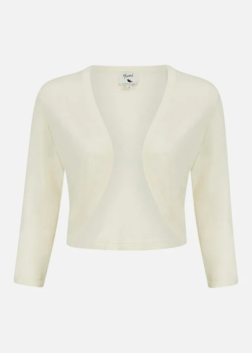 Yumi Ivory Knitted Curve Bolero
