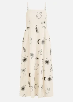 Yumi Ivory Mystic Print Midi Sundress