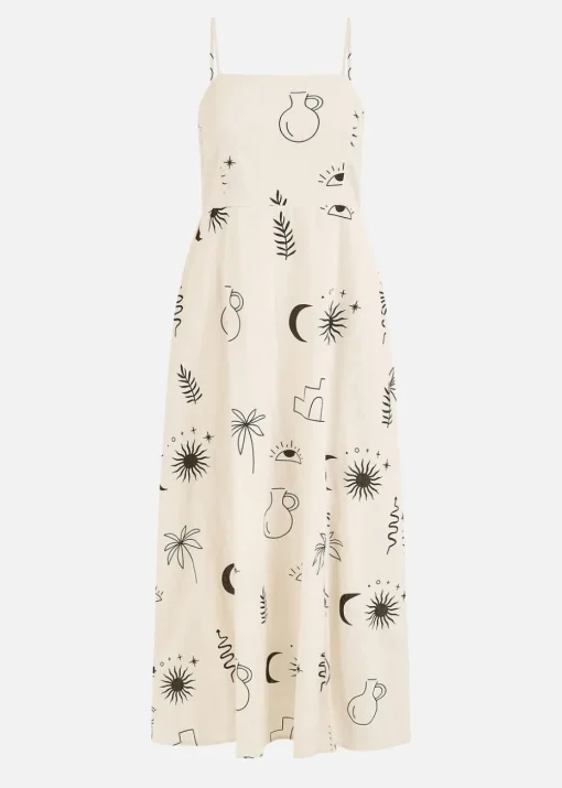 Yumi Ivory Mystic Print Midi Sundress