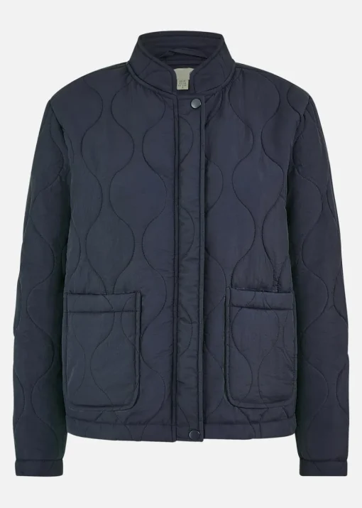 Yumi Navy Quilted Short Jacket